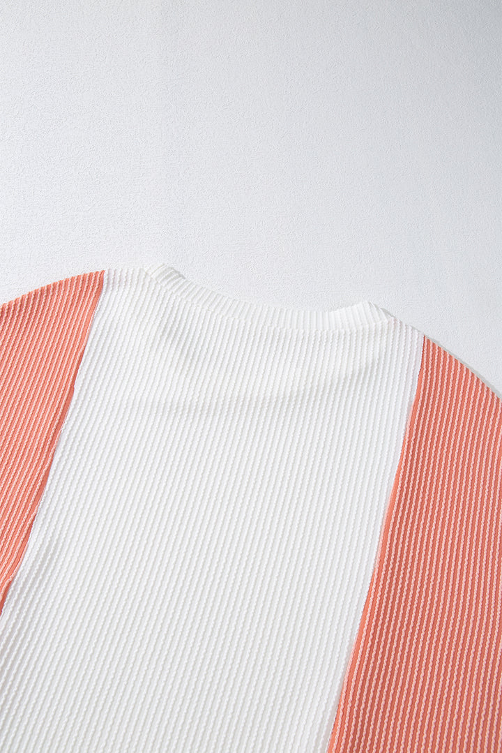 Color Block Corded Long Sleeve Top