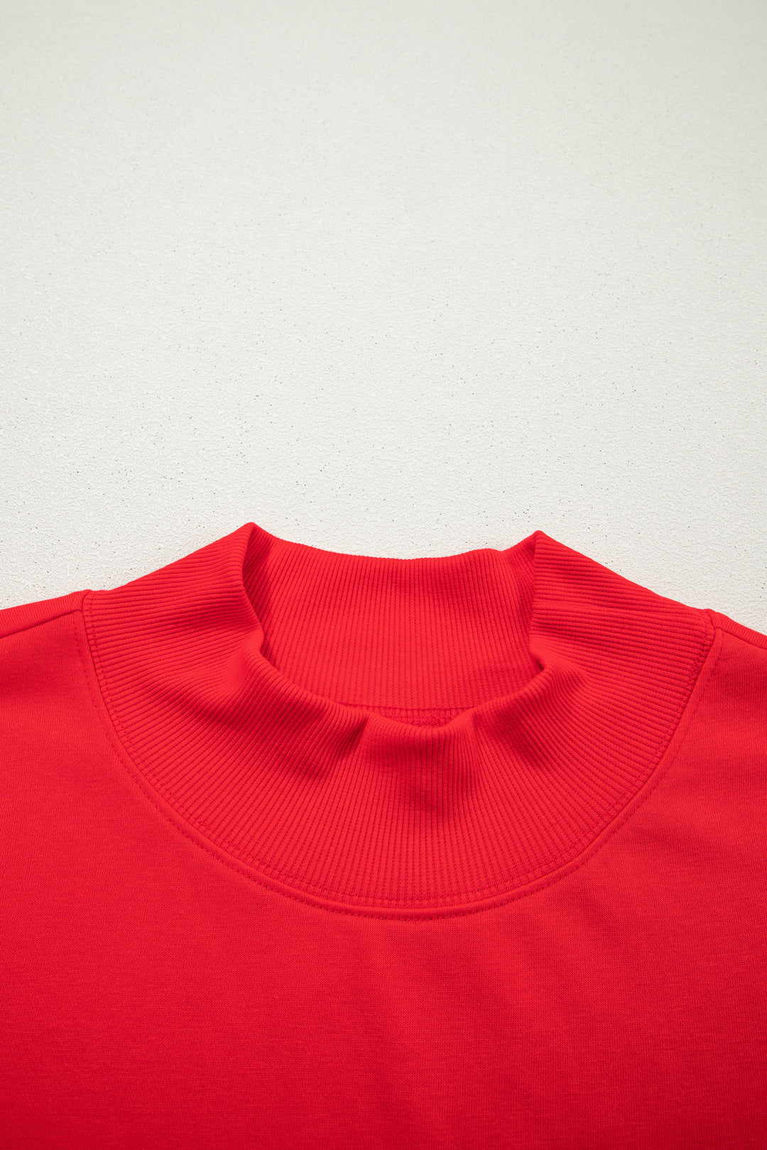 Racing Red Solid Color High Neck Cap Sleeve Loose Top