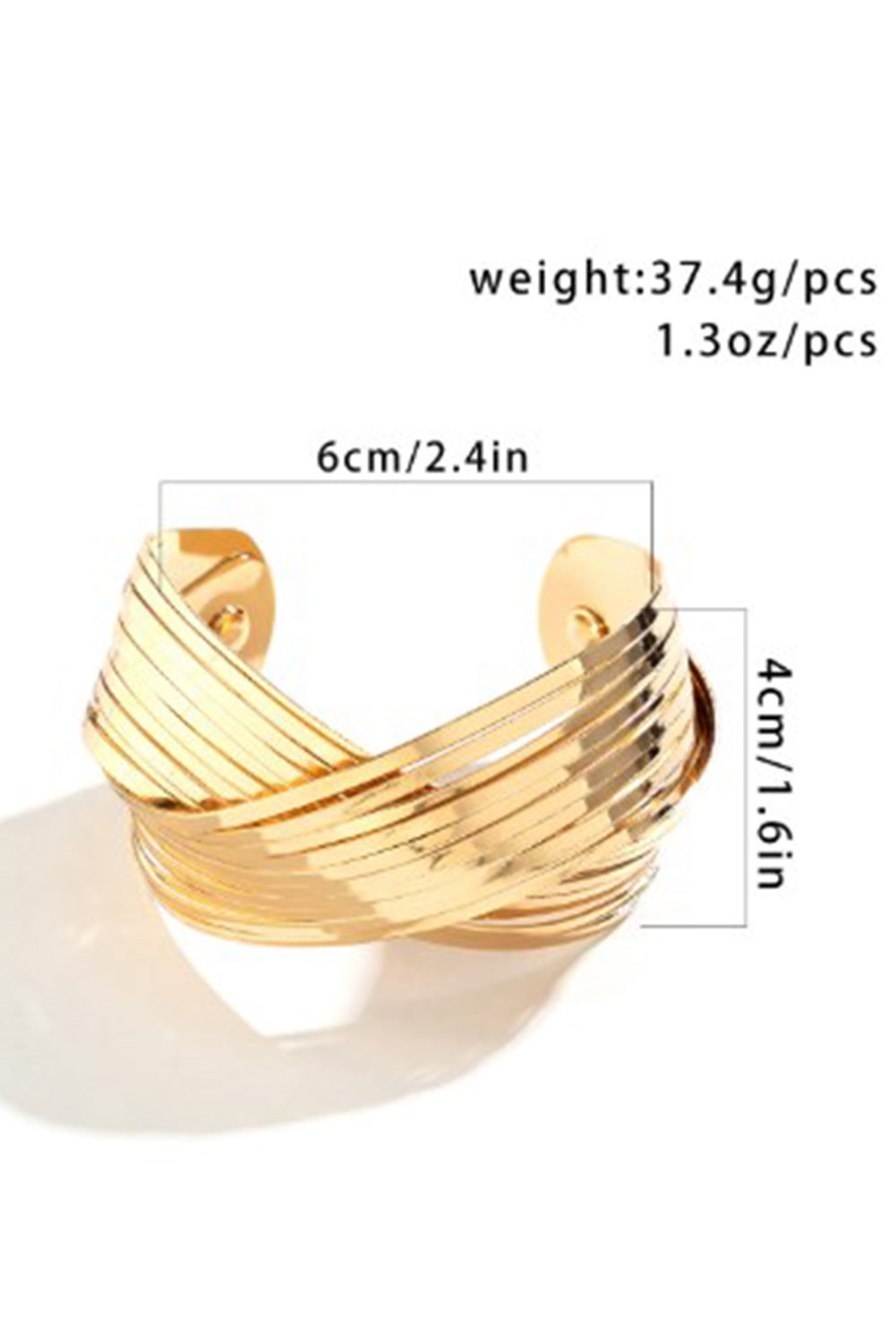 Strukturiertes Crossover-Armband aus Metall