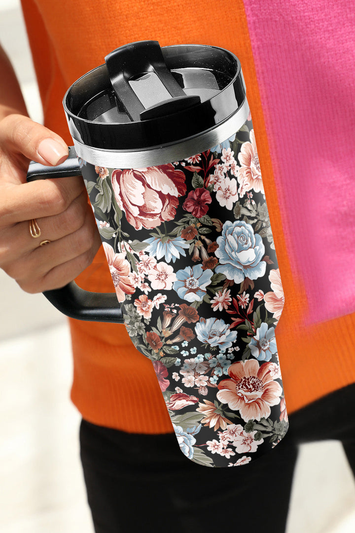 Floral Print Stainless Steel Large Portable Cup 40oz