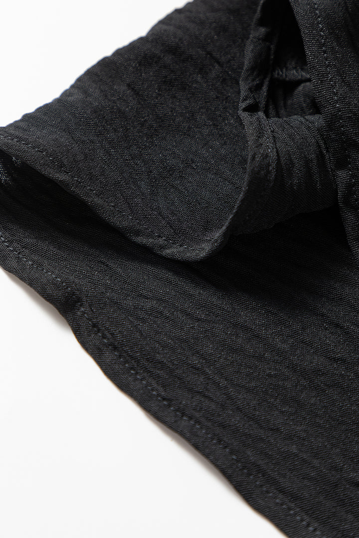 Black Pure Color Patch Pocket Shirt