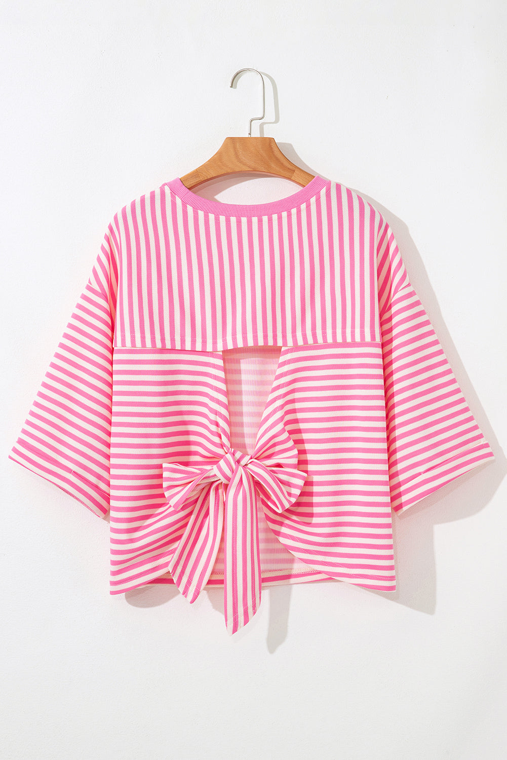T-shirt ample à manches larges et découpes dans le dos avec nœud papillon