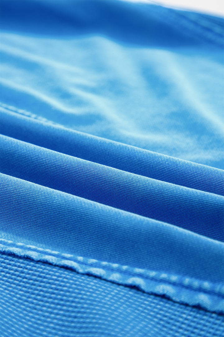 Blue Mineral Wash Star Mesh Patchwork Oversize Tee