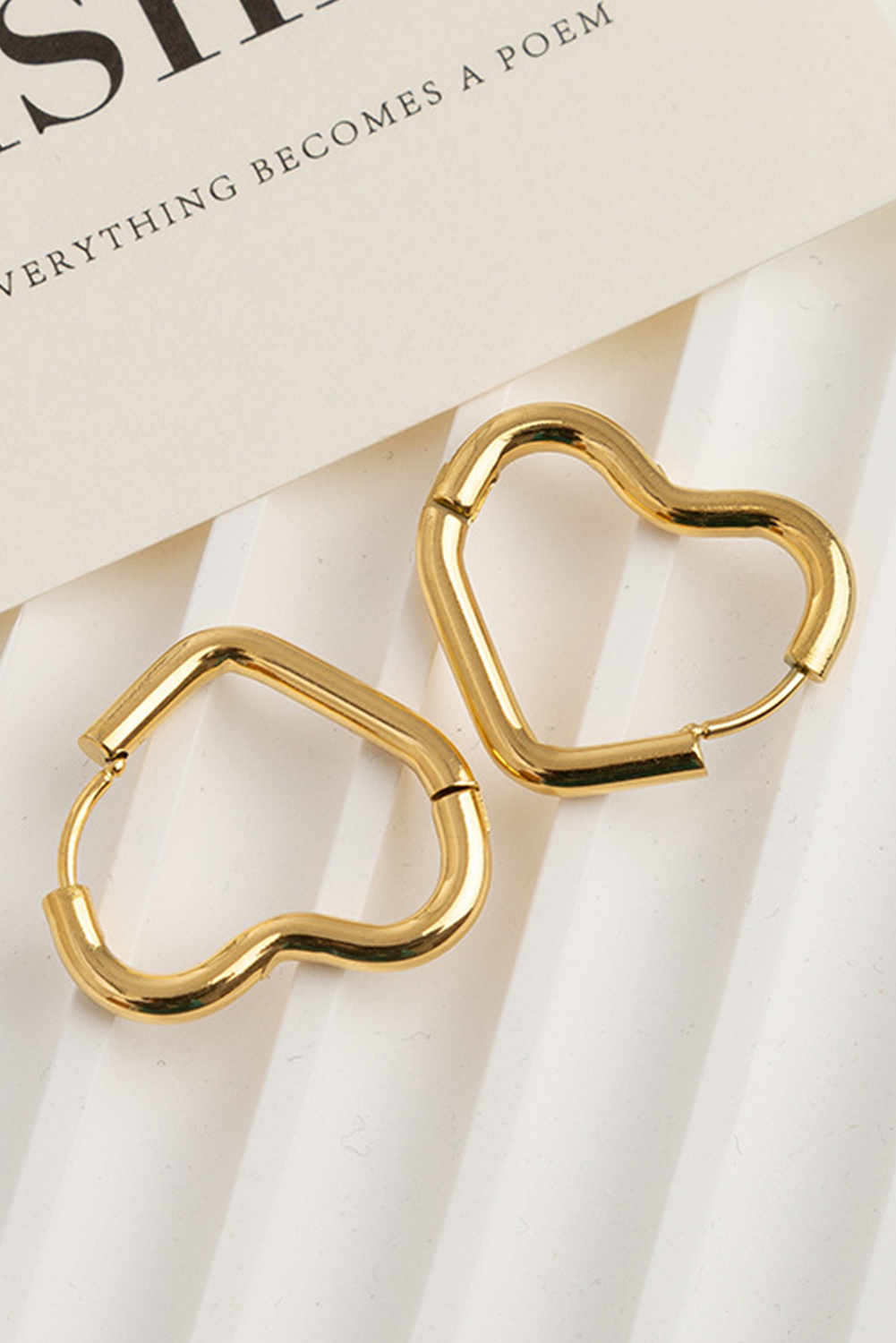 Heart Shape Plated Alloy Hook Earrings