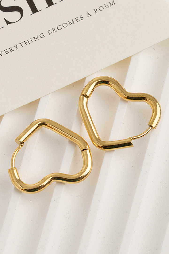 Heart Shape Plated Alloy Hook Earrings