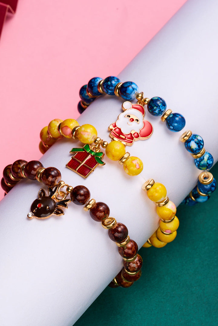3er-Pack Weihnachtsperlenarmbänder