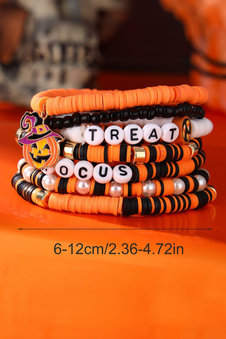 TREAT HOCUS Halloween Kürbis Perlen Mehrschichtiges Armband