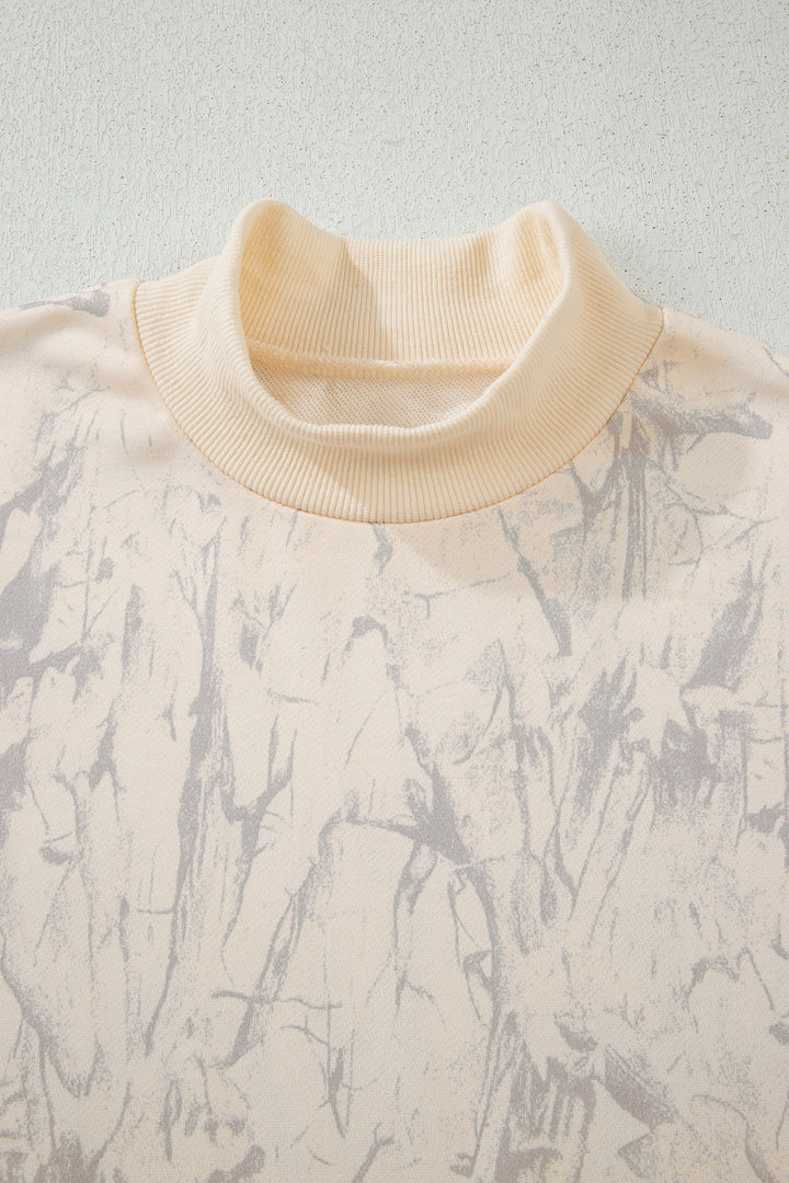 Camo Mock Neck Baggy Sweatshirt