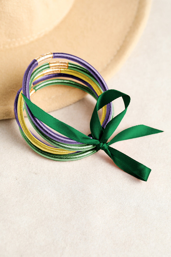 Ensemble de 5 bracelets à nœuds et rubans pailletés