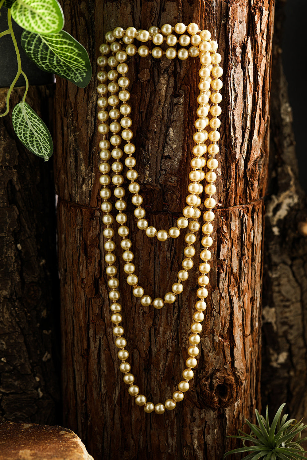 Faux Pearl Beaded Layered Necklace