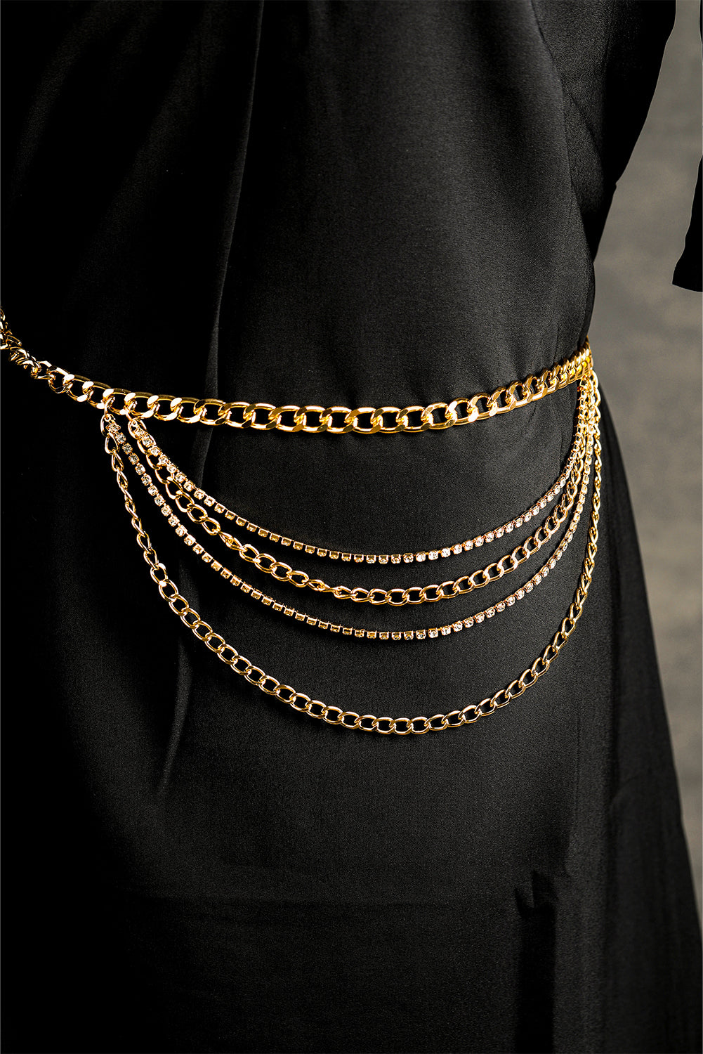 Multi Layer Rhinestone Belt Chain
