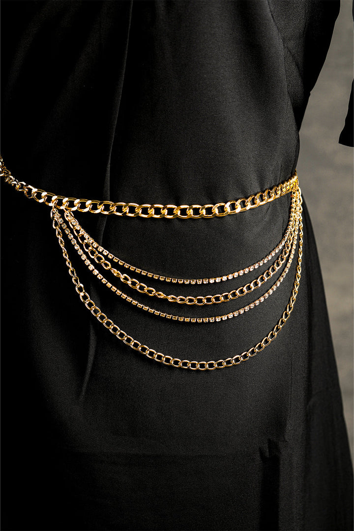 Multi Layer Rhinestone Belt Chain