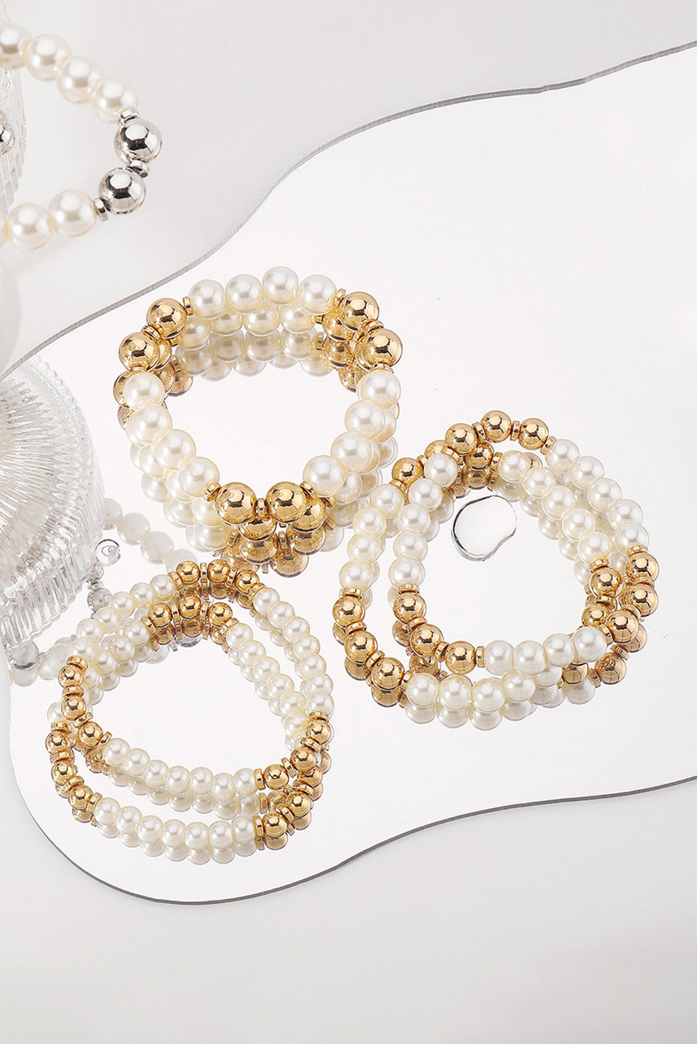 5-teiliges Armbandset mit Perlen