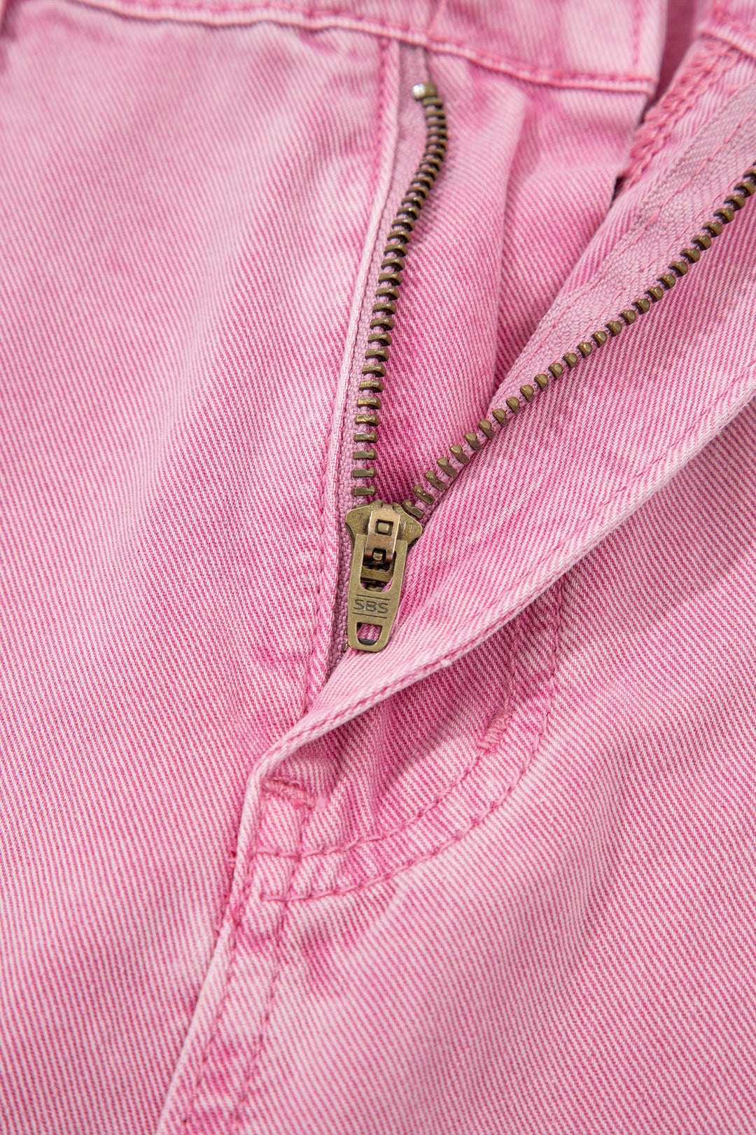 Pink Beaded Side Detail Split Loose Jeans