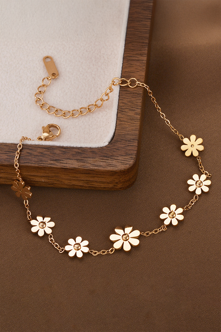 Daisy Plated Alloy Adjustable Bracelet