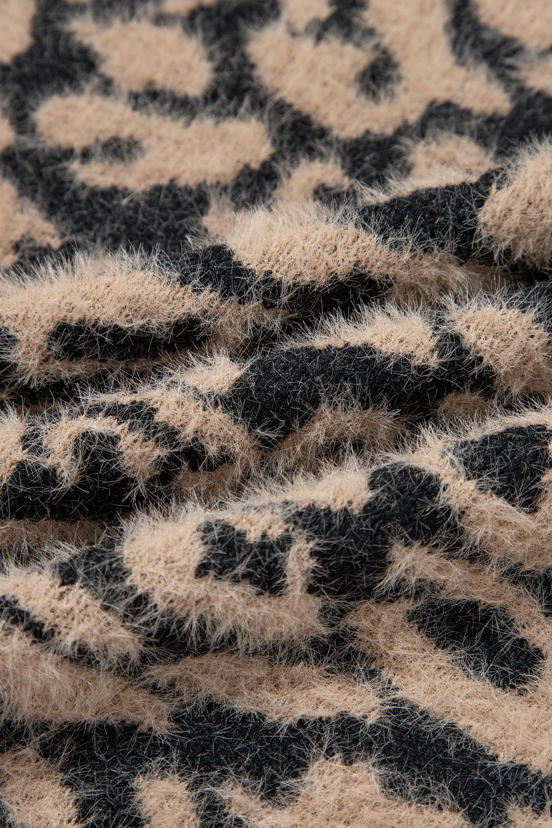 Black Leopard Print Knit Sleeveless Regular Wash Sweater Vest