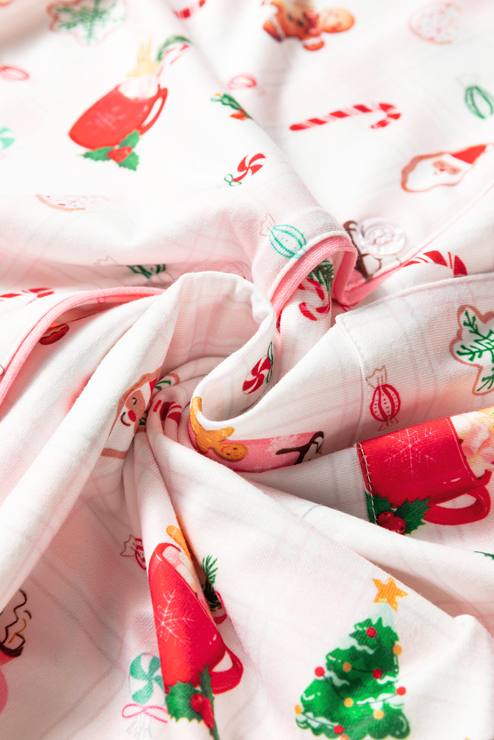 White Christmas Spirits Shirt Style 2pcs Short Pajama Set