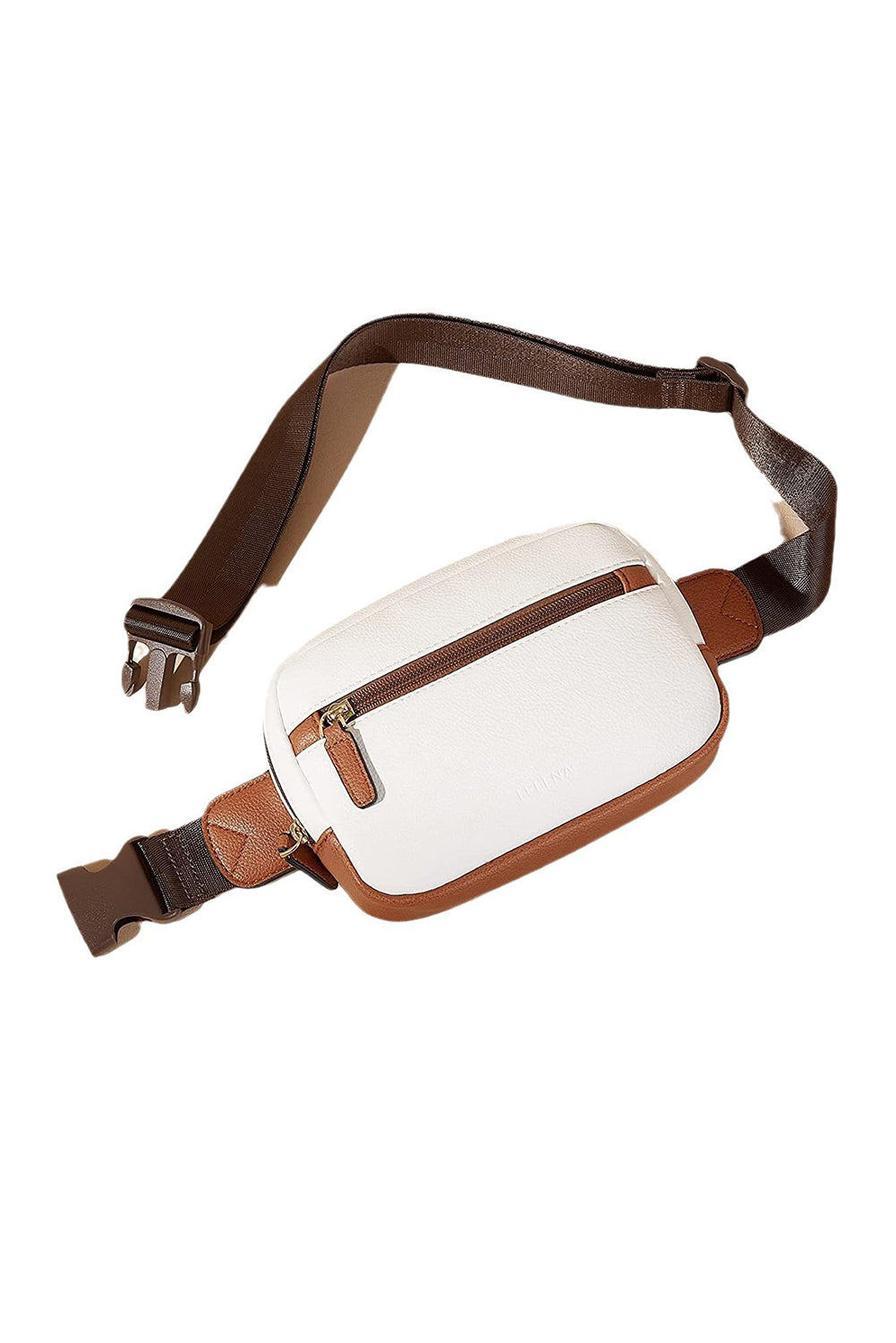 Color Contrast Patched PU Leather Wide Strap Crossbody Bags