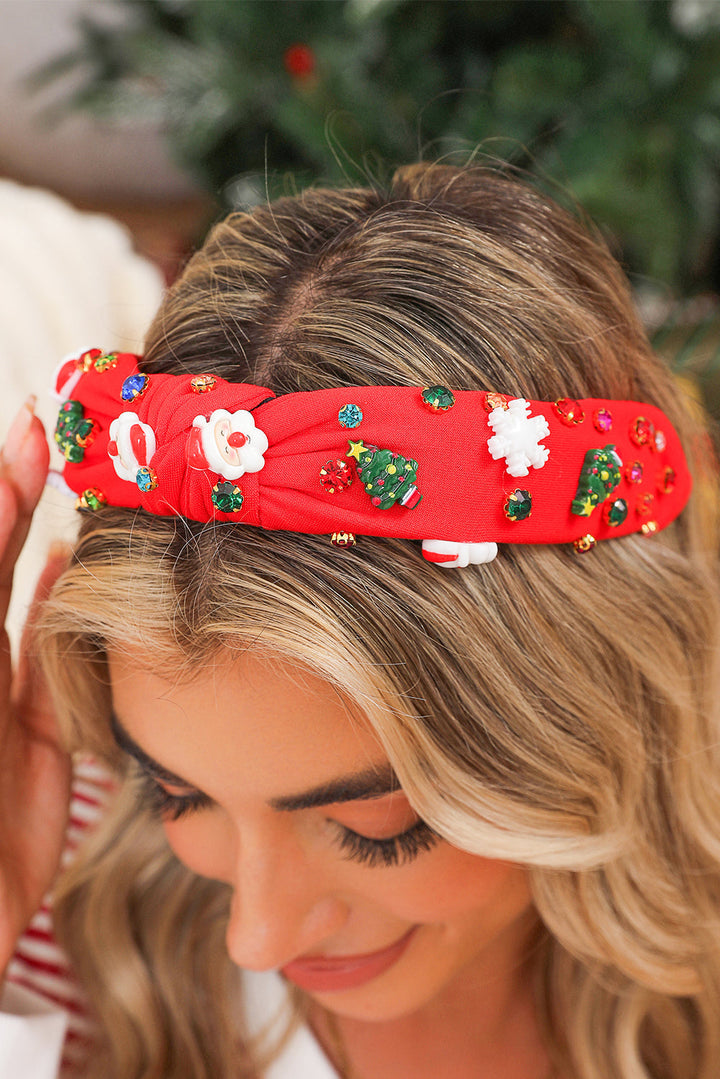Bandeau noué en strass à motif de Noël
