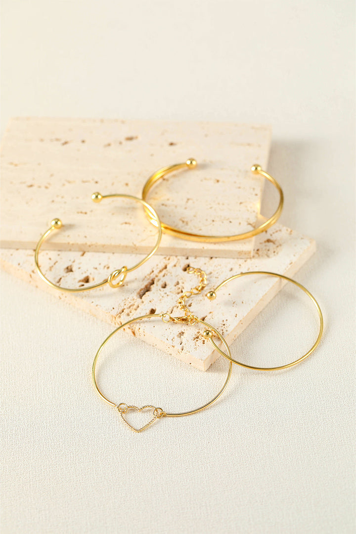 Love Geometric Cross Plated Bracelet 4-piece Set