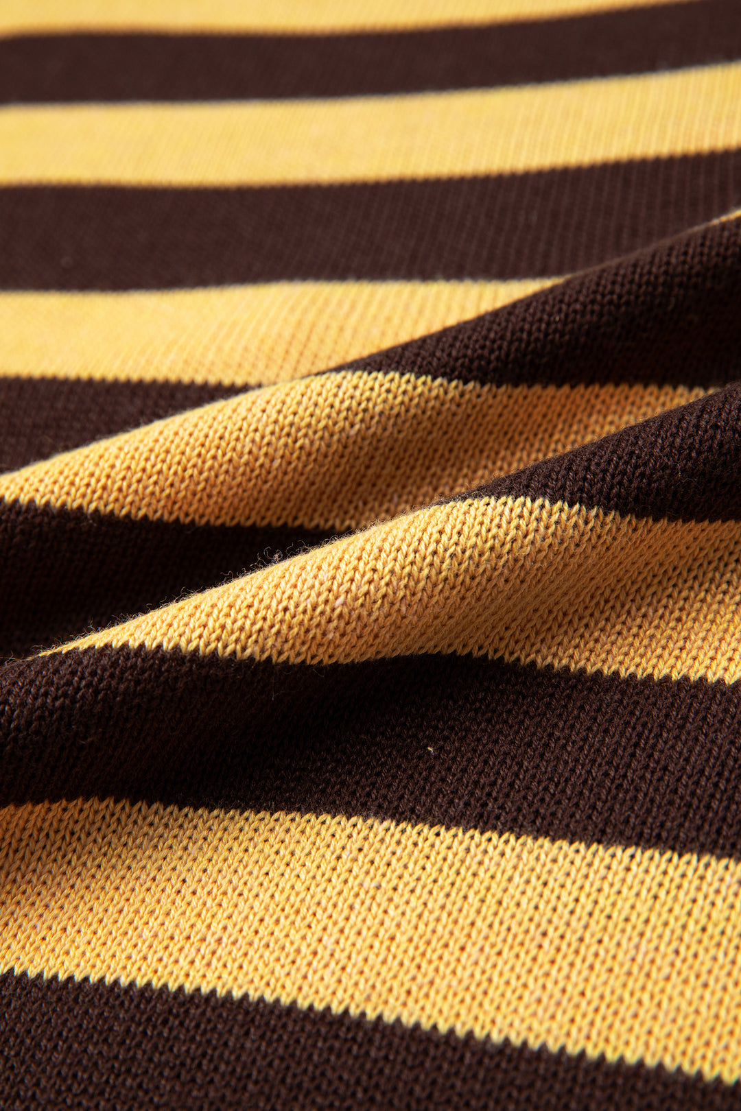 Brown Stripe Striped Drop Shoulder Colorblock Pullover Sweater
