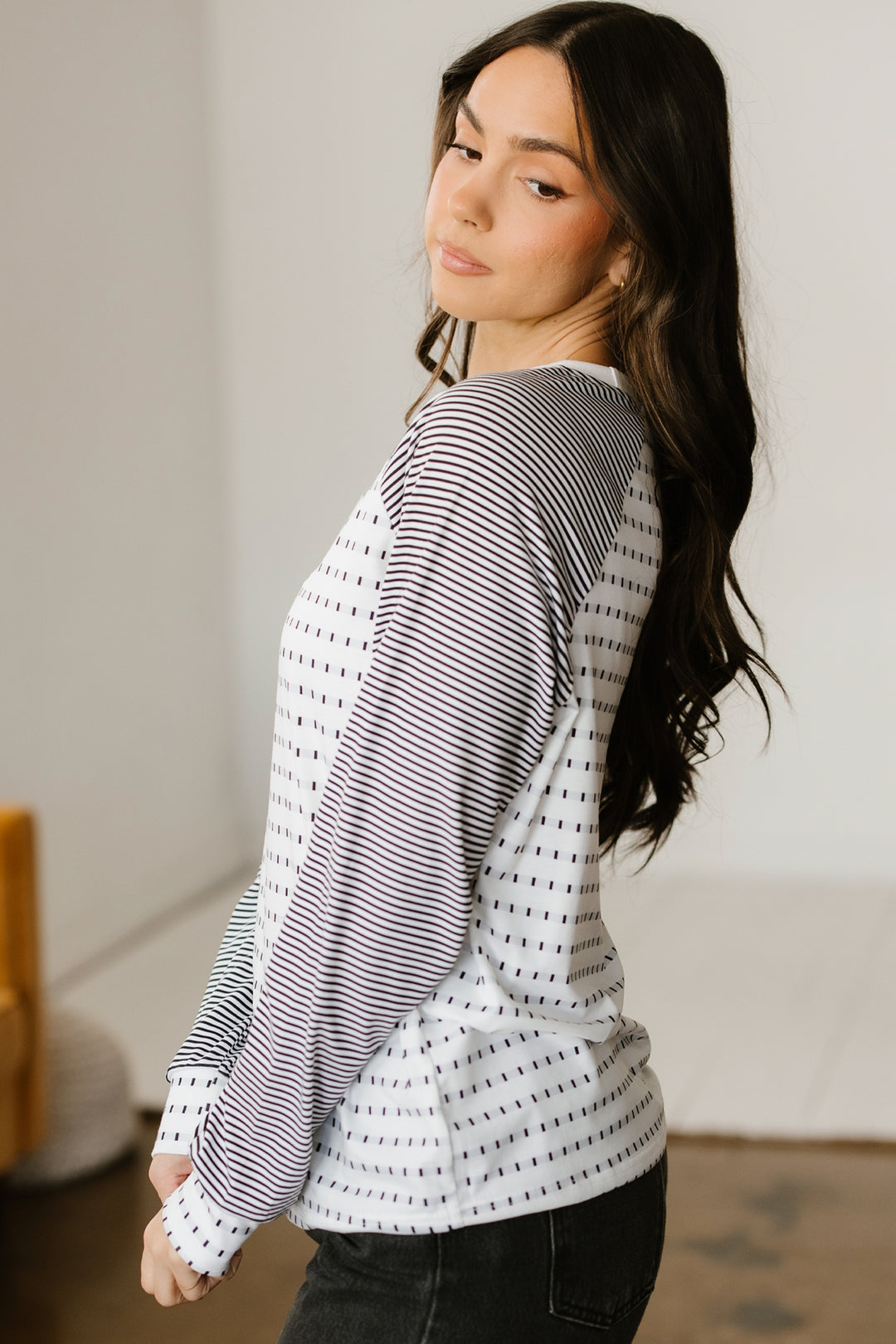 Raglan Patchwork Long Sleeve Tee