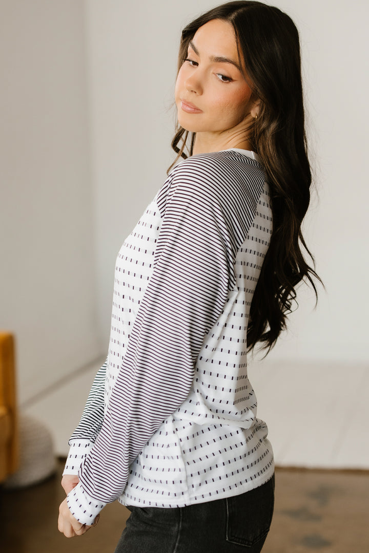 Raglan Patchwork Long Sleeve Tee