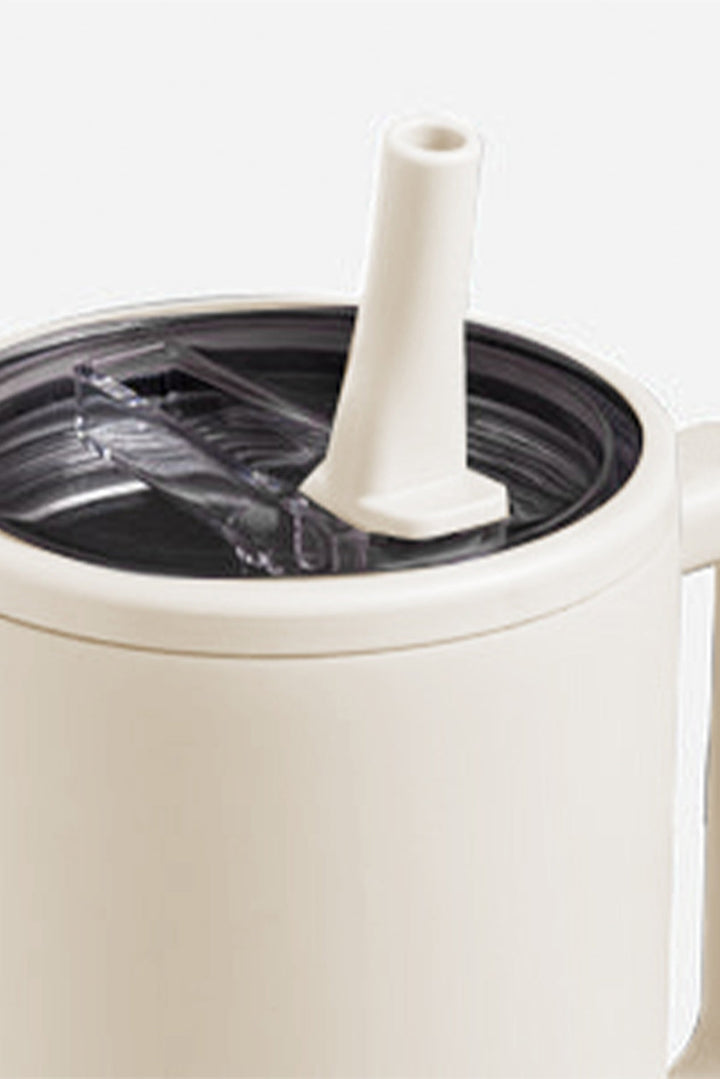 Grande tasse à vide avec poignée en acier inoxydable givré et paille 40 oz