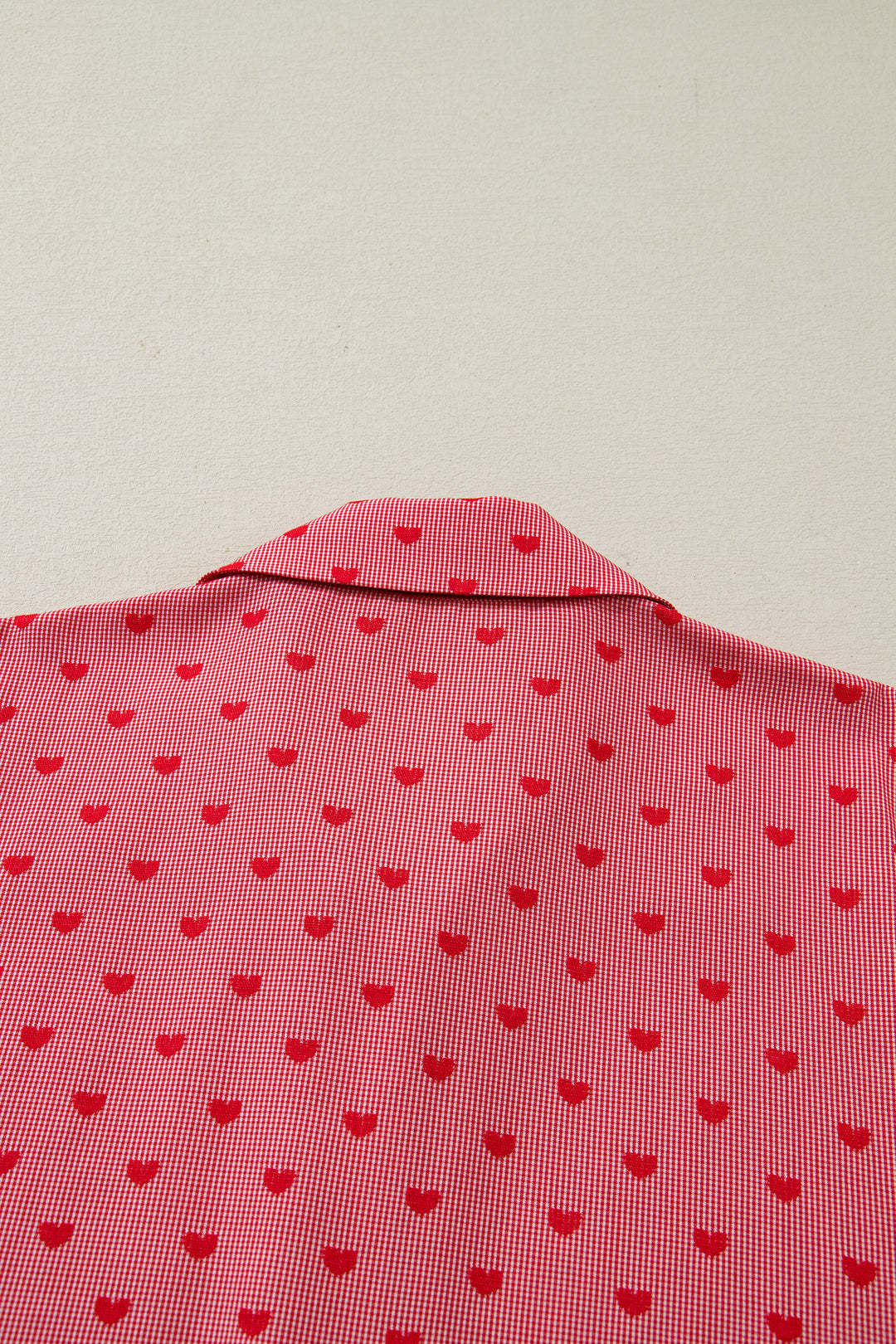 Heart Shape Print Half Sleeve Loose Valentine Shirt