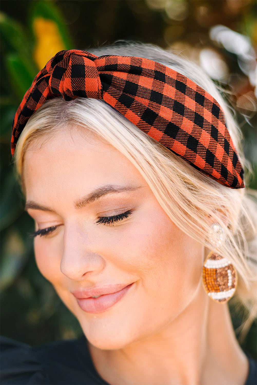 Halloween Plaid Print Knotted Headband