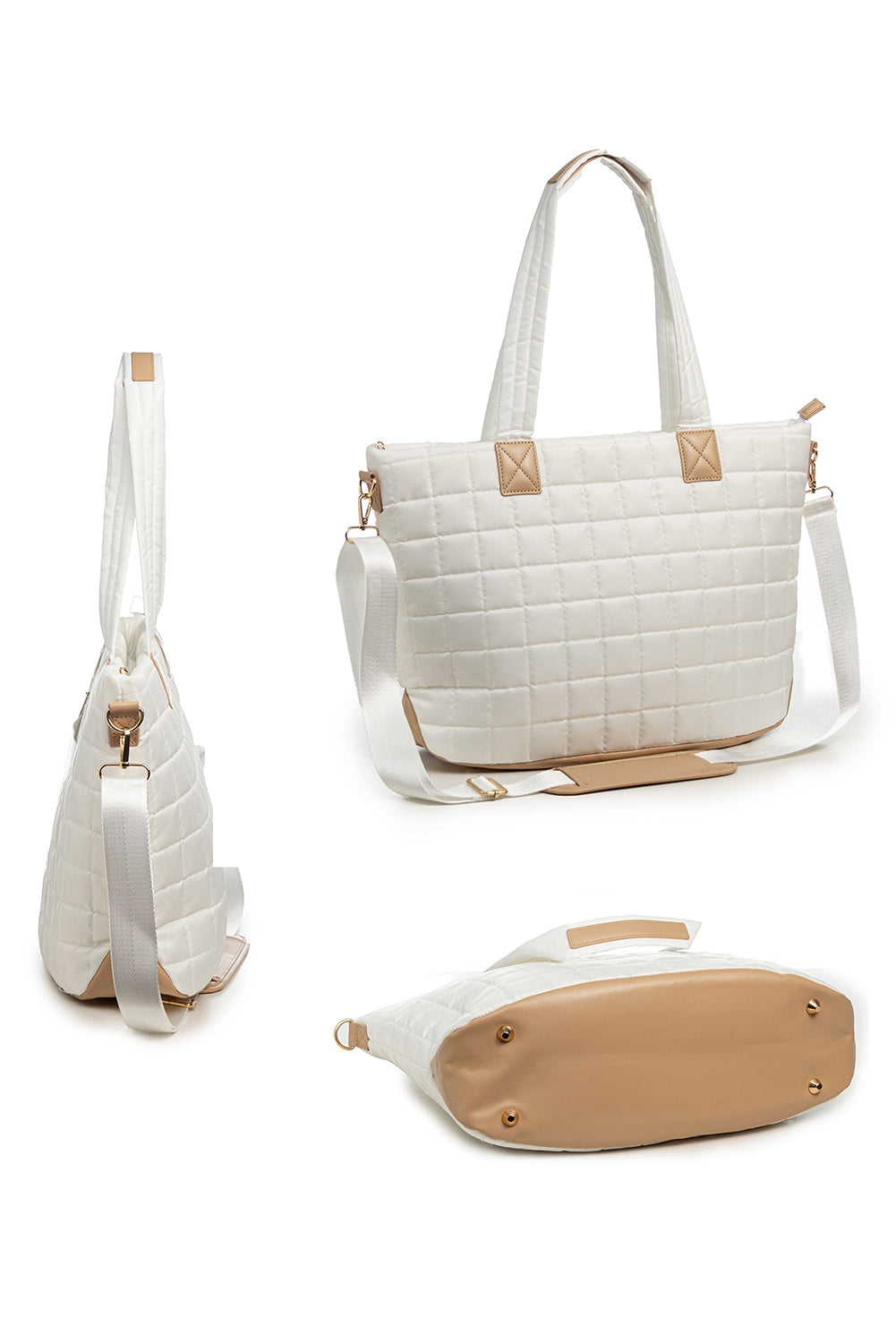 Quilted Patchwork Large Tote Bag and Clutch 2pcs Set