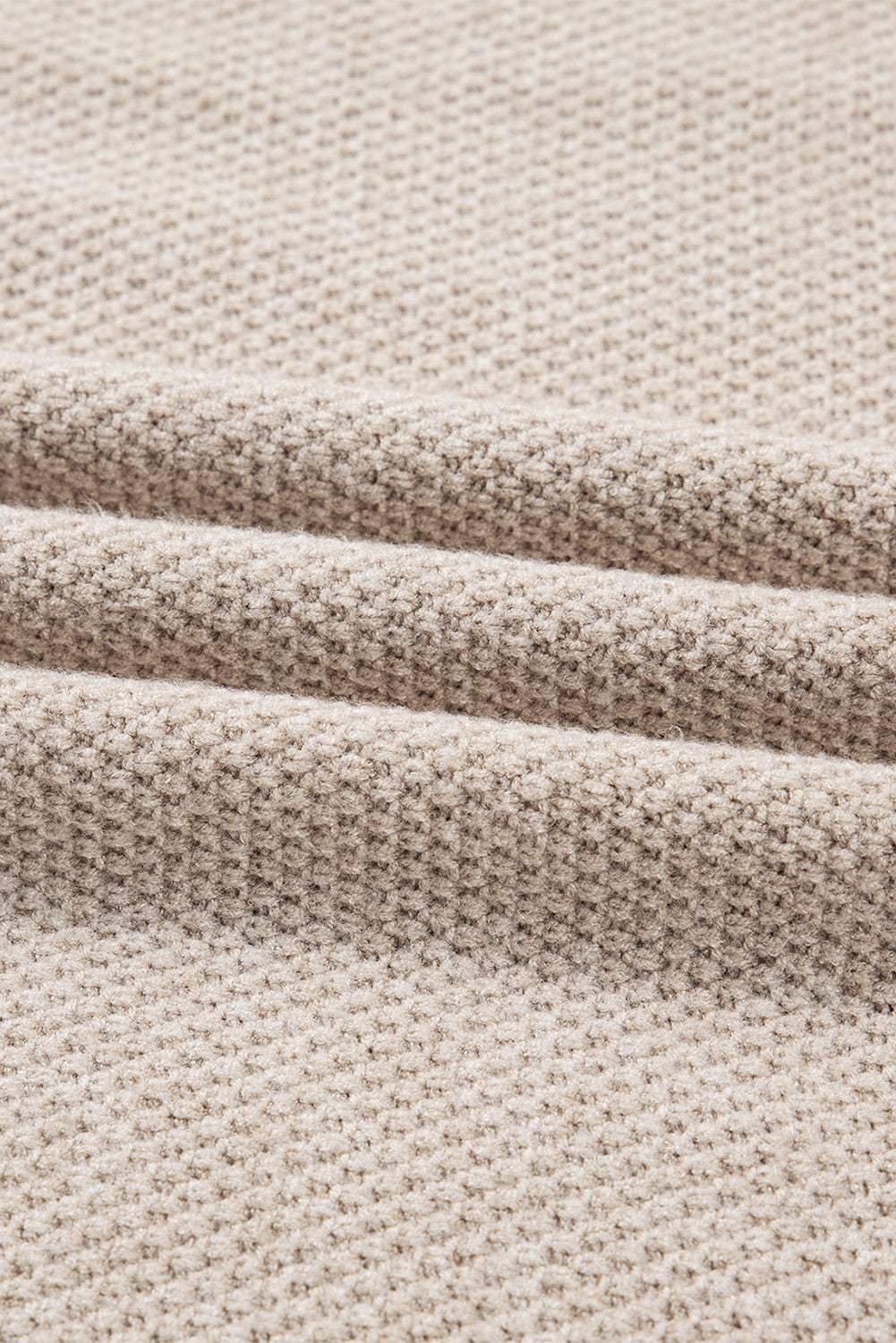 Parchment Color Block Knit Striped Sleeve Detail Casual Sweater
