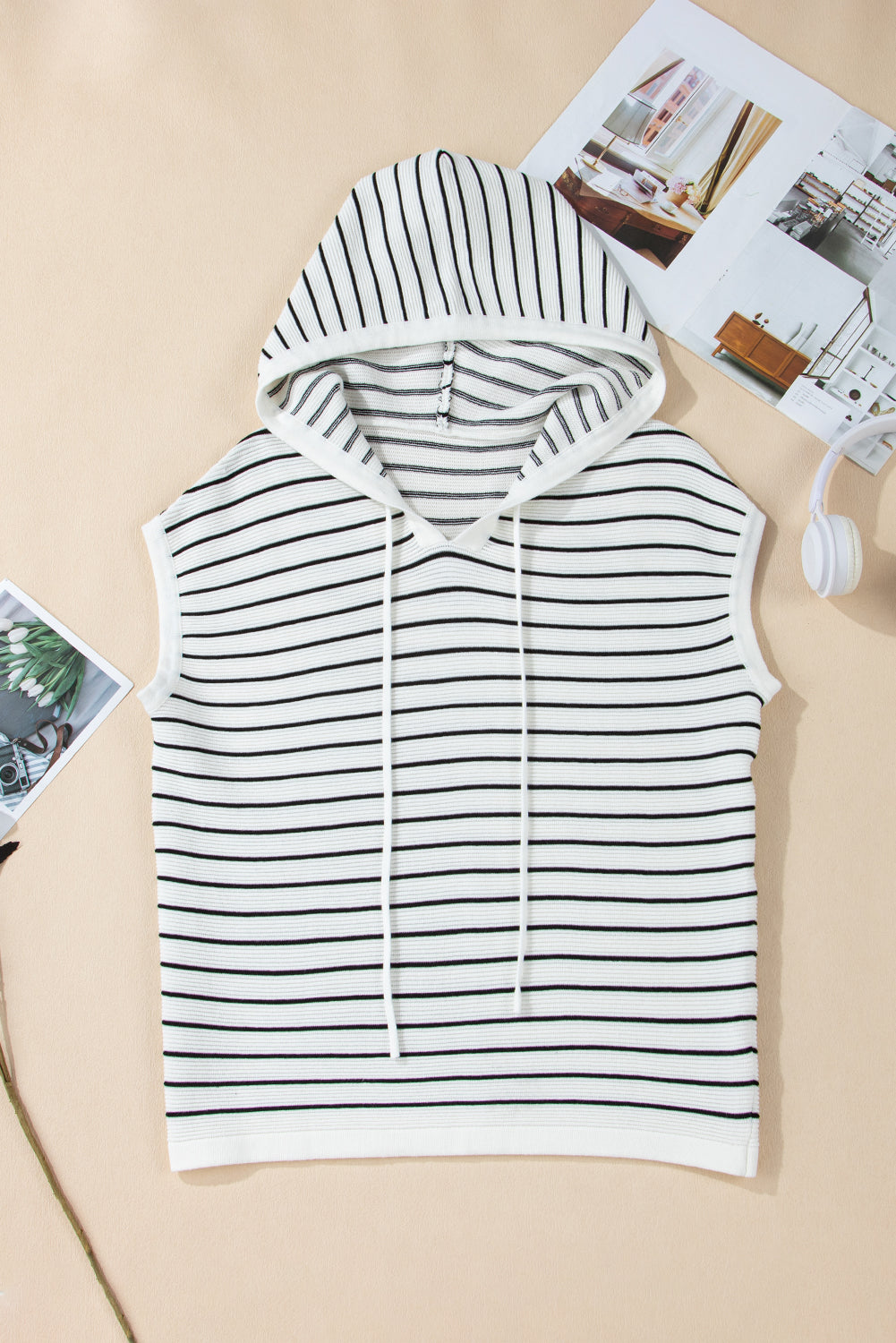 Drawstring Hooded Loose Sweater T Shirt