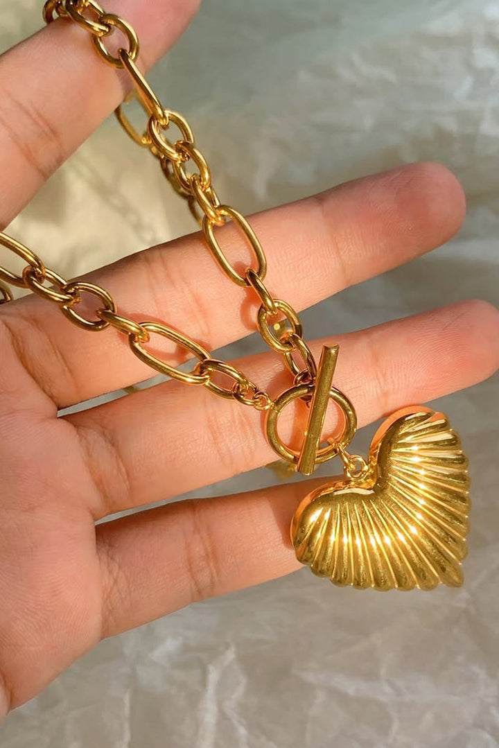 Plated Chunky Heart Bohemian Necklace
