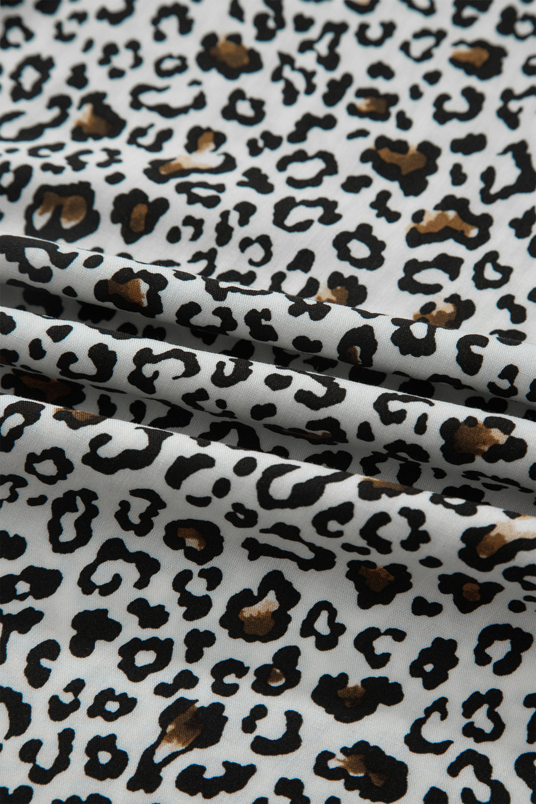 Beige Leopard Zip Front V Neck Cinched Waist Sleeveless Maxi Dress