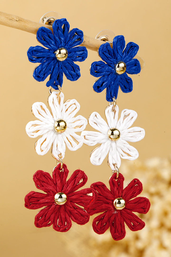 Boucles d'oreilles pendantes à fleurs au crochet