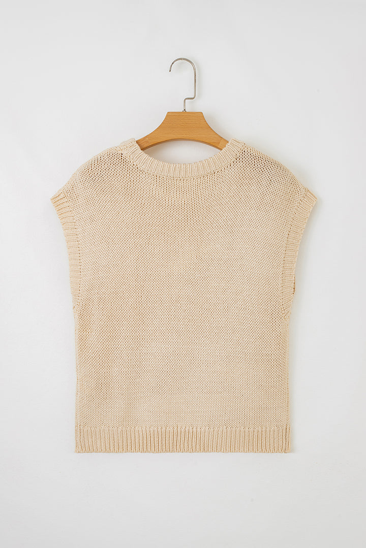 Bowknot Applique Cap Sleeve Sweater