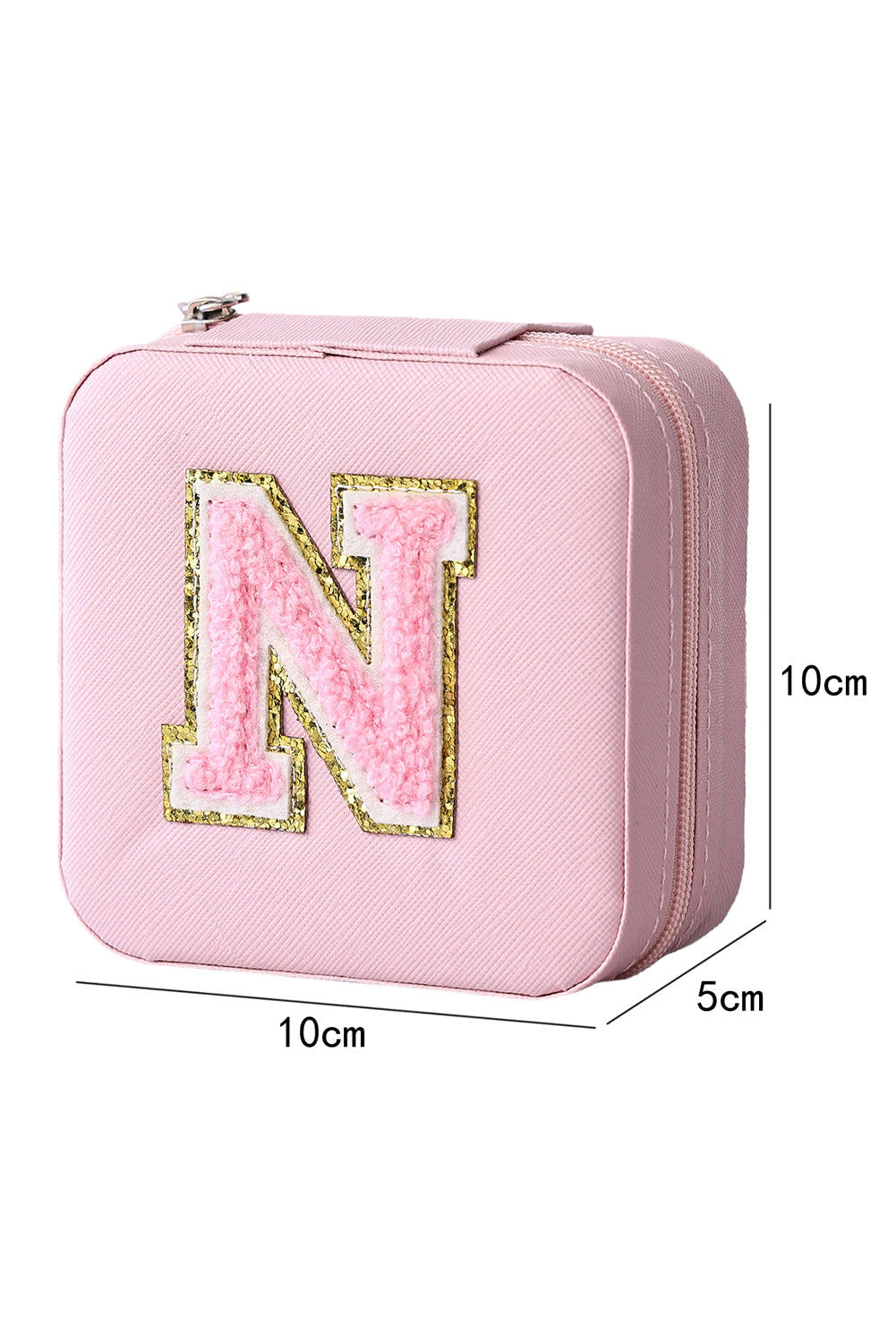 Initial N Chenille Square Jewelry Box