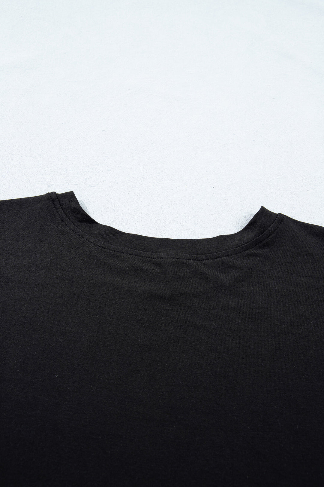 Black Solid Color Oversize Tee Tie Wrap Mini Skort 2pcs Set