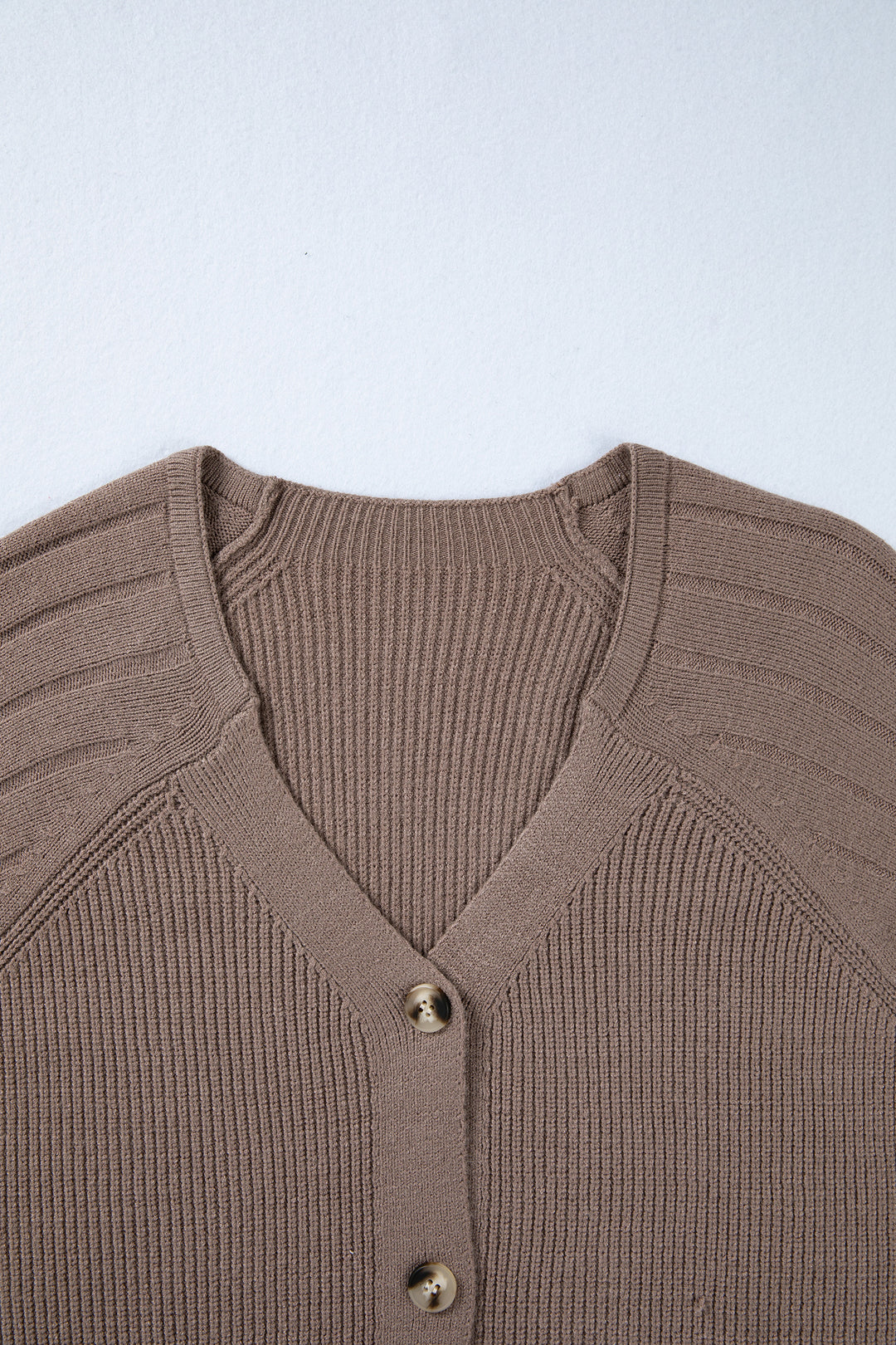 Mixed Texture Knit Button V Neck Sweater Cardigan