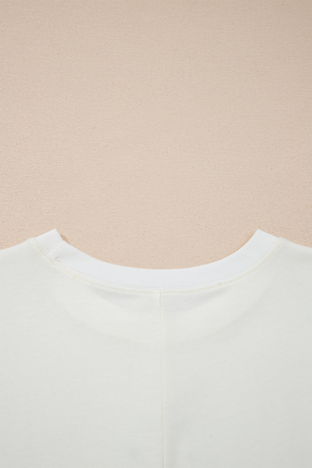 Cute Beige Star Print Stud Detail Cotton Jersey Top