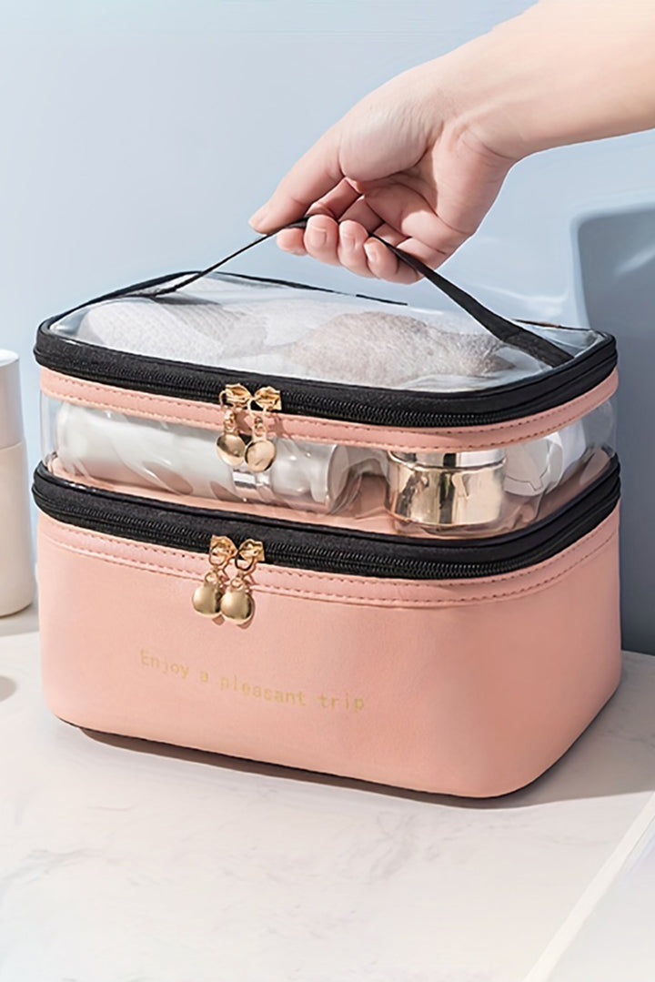 Waterproof PVC Double-layer Cosmetic Bag