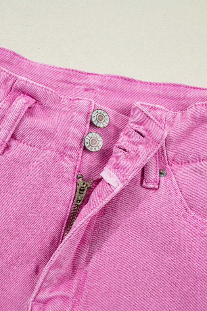 Bonbon 2-Button High Waist Wide Leg Jeans