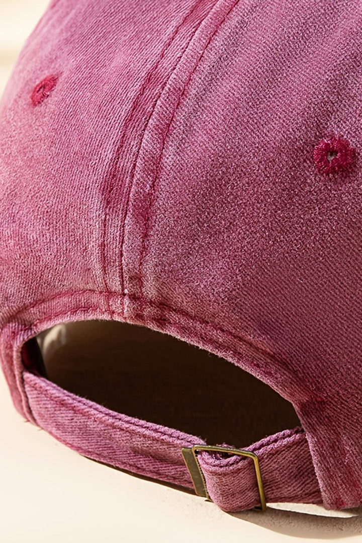 Verstellbare Baseballkappe mit Kokosnussbaum-Stickerei und Mineralwaschung