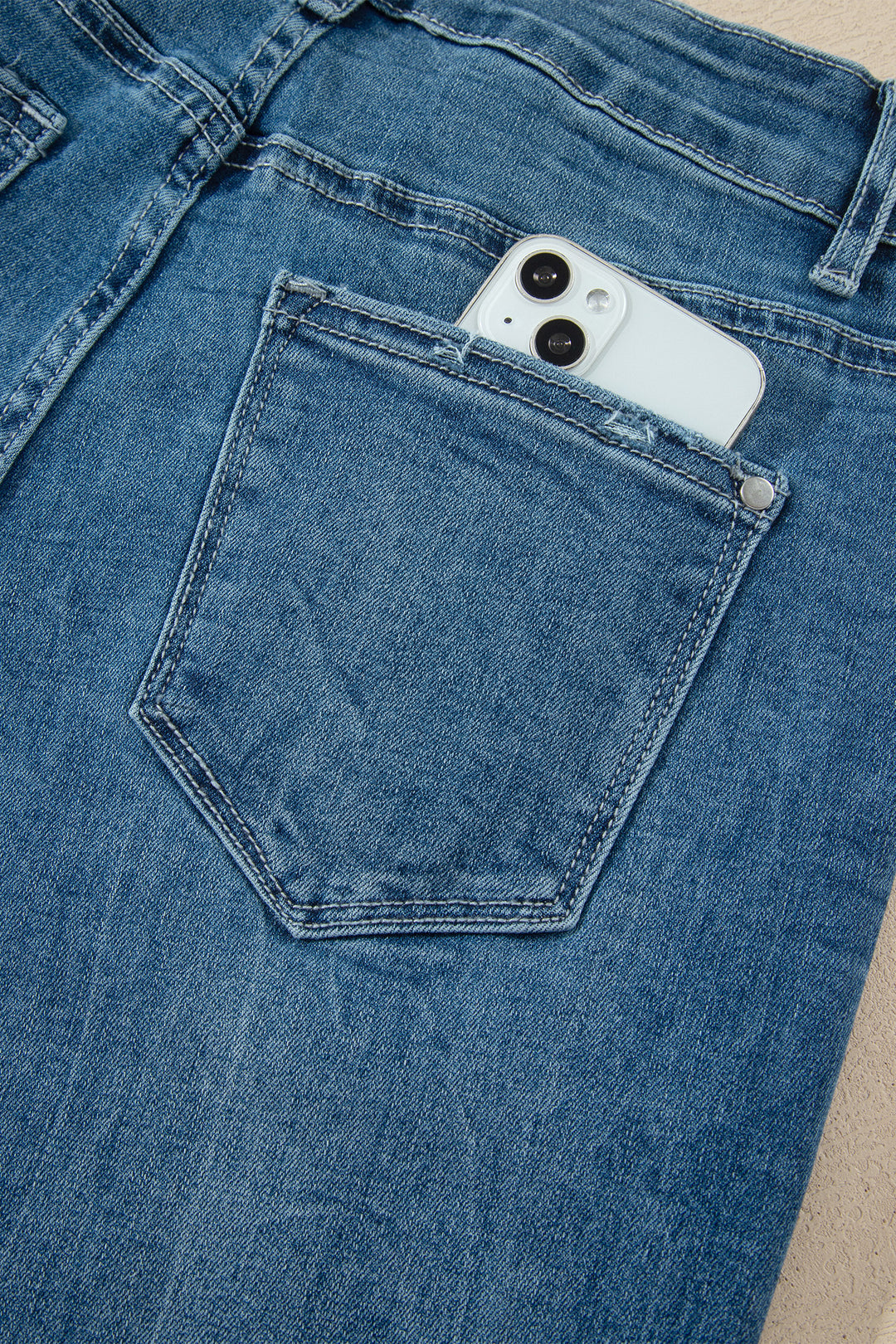 Women Ashleigh Blue High Waist Frayed Hem Flare Jeans