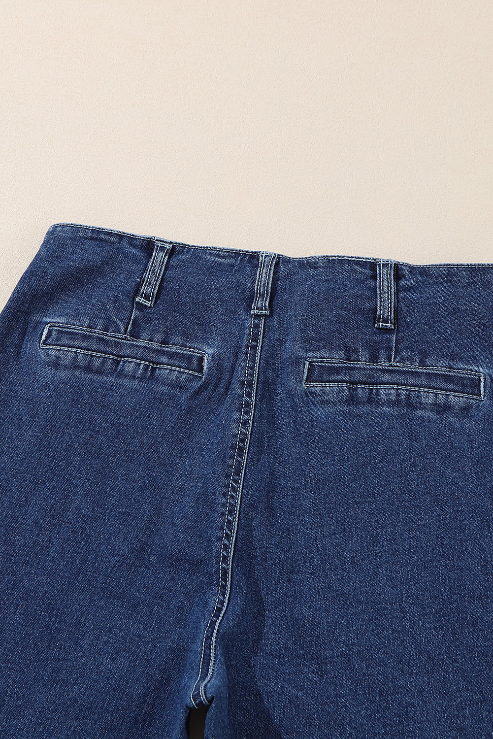 Sail Blue High Waist Button Front Wide Leg Cropped Jeans