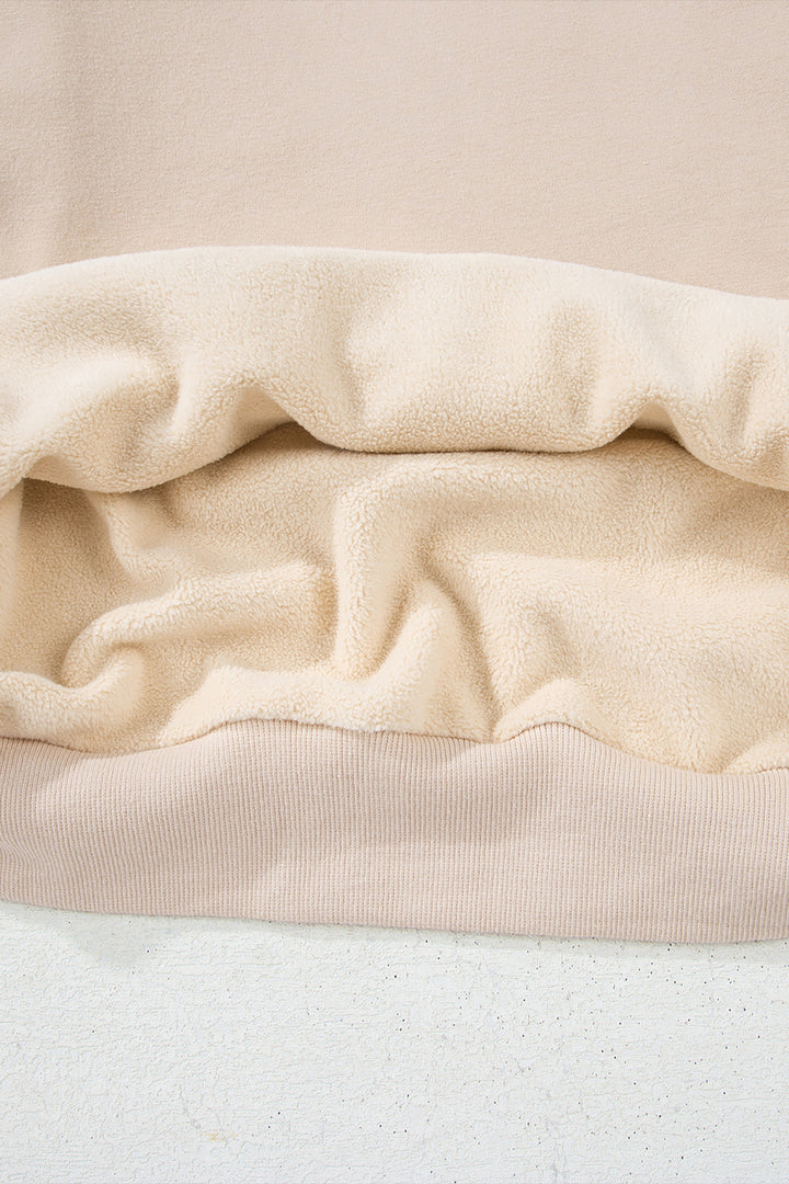 Oversize Drop Shoulder Reversible Mock Neck Sweatshirt