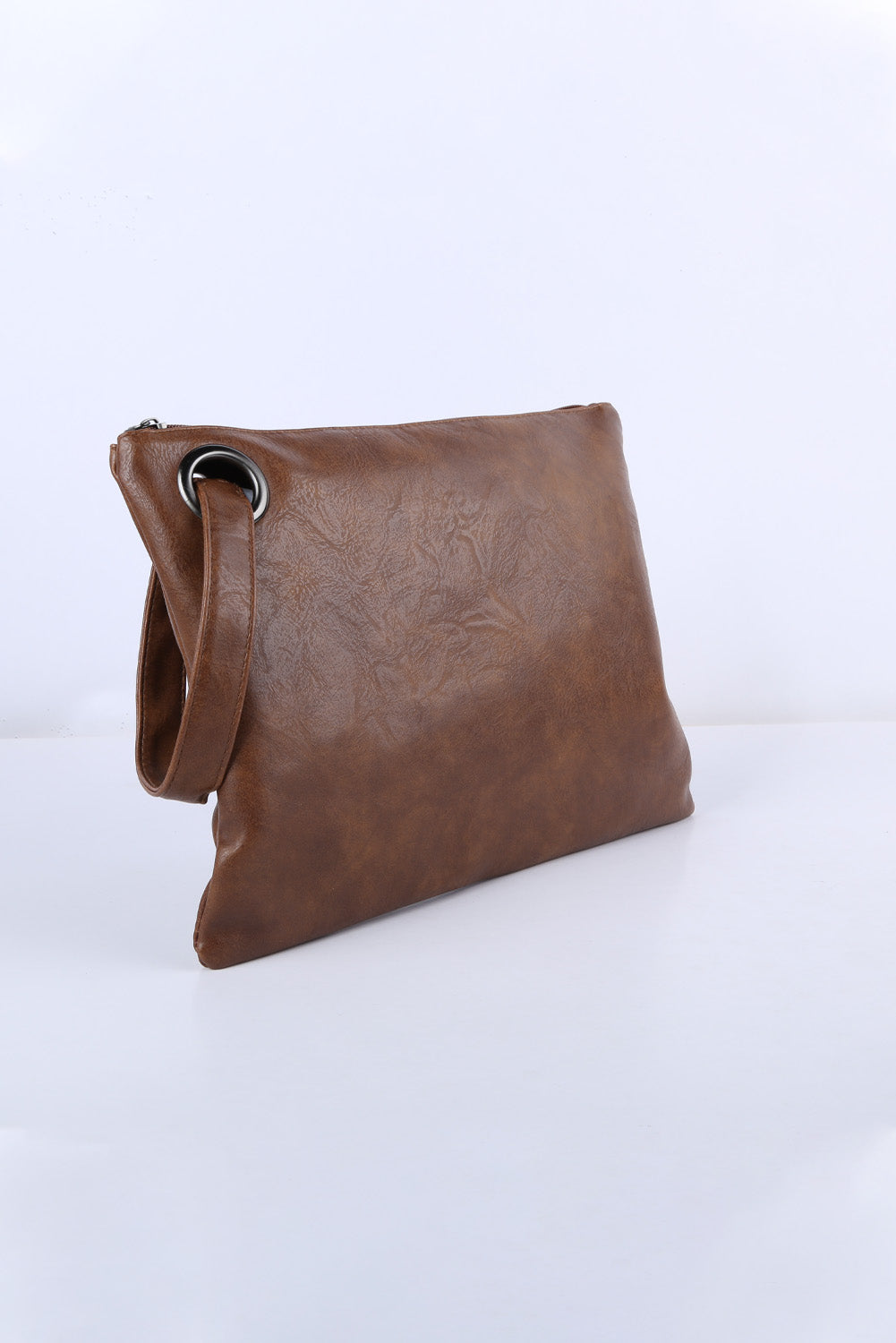 Vintage Leather Oversized Clutch Bag