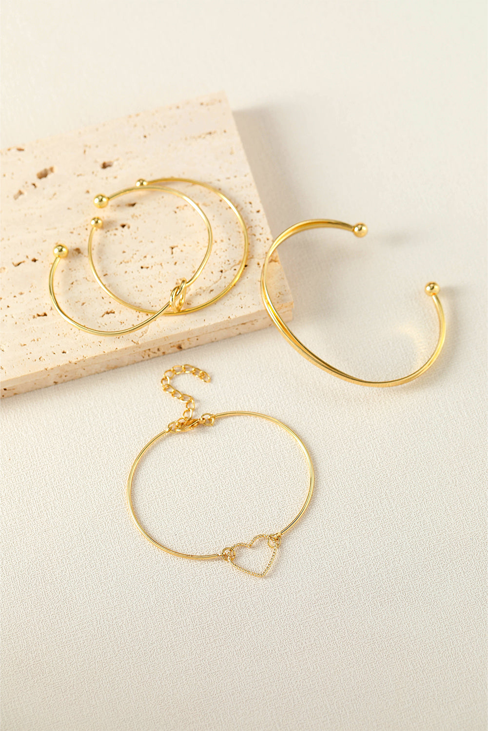 Love Geometric Cross Plated Bracelet 4-piece Set