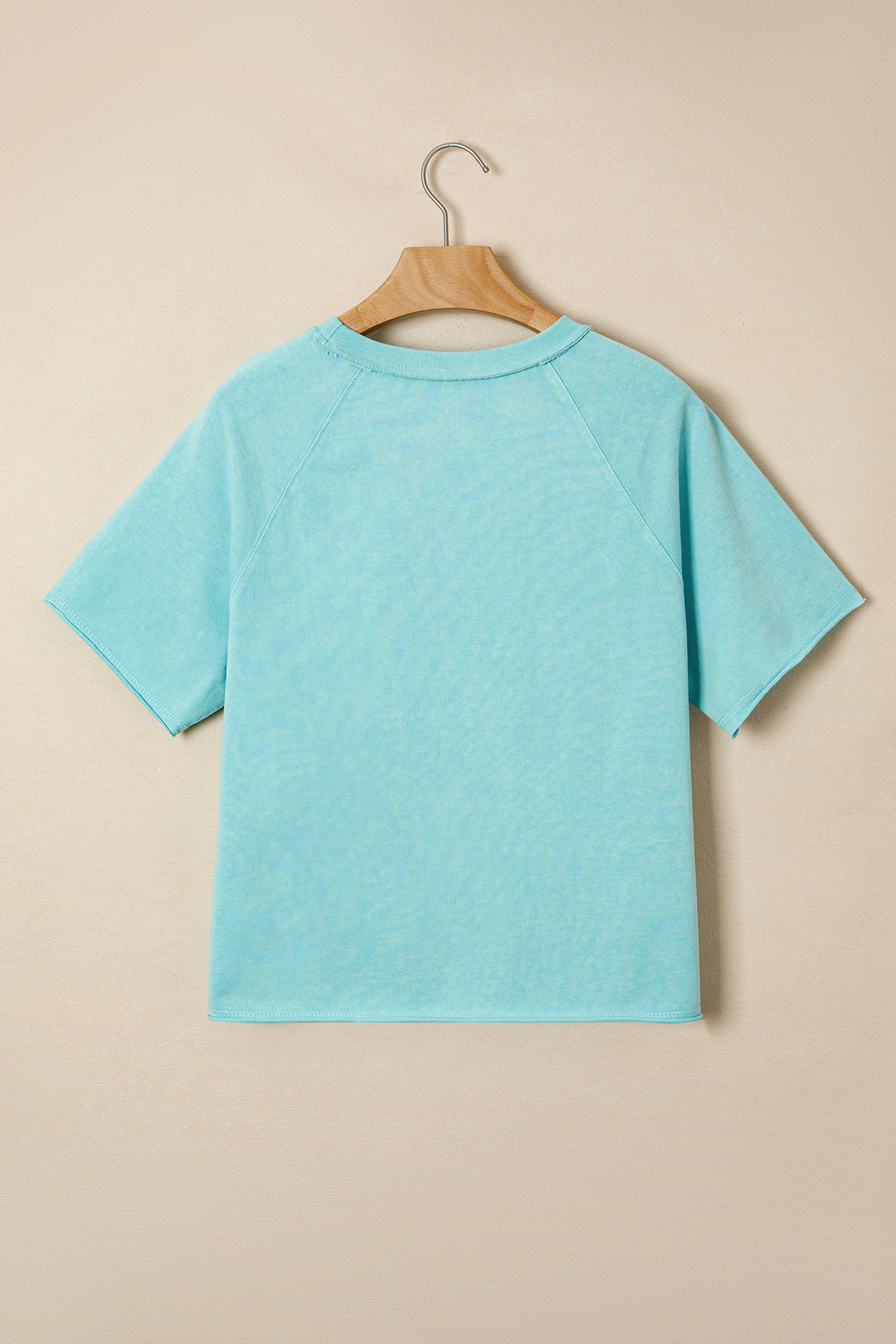 Summer Mineral Wash Raglan Sleeve Boxy Fit Cropped Tee